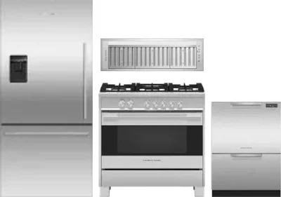 4 Piece Package Includes Refrigerator, Range, Hood And Dishwasher